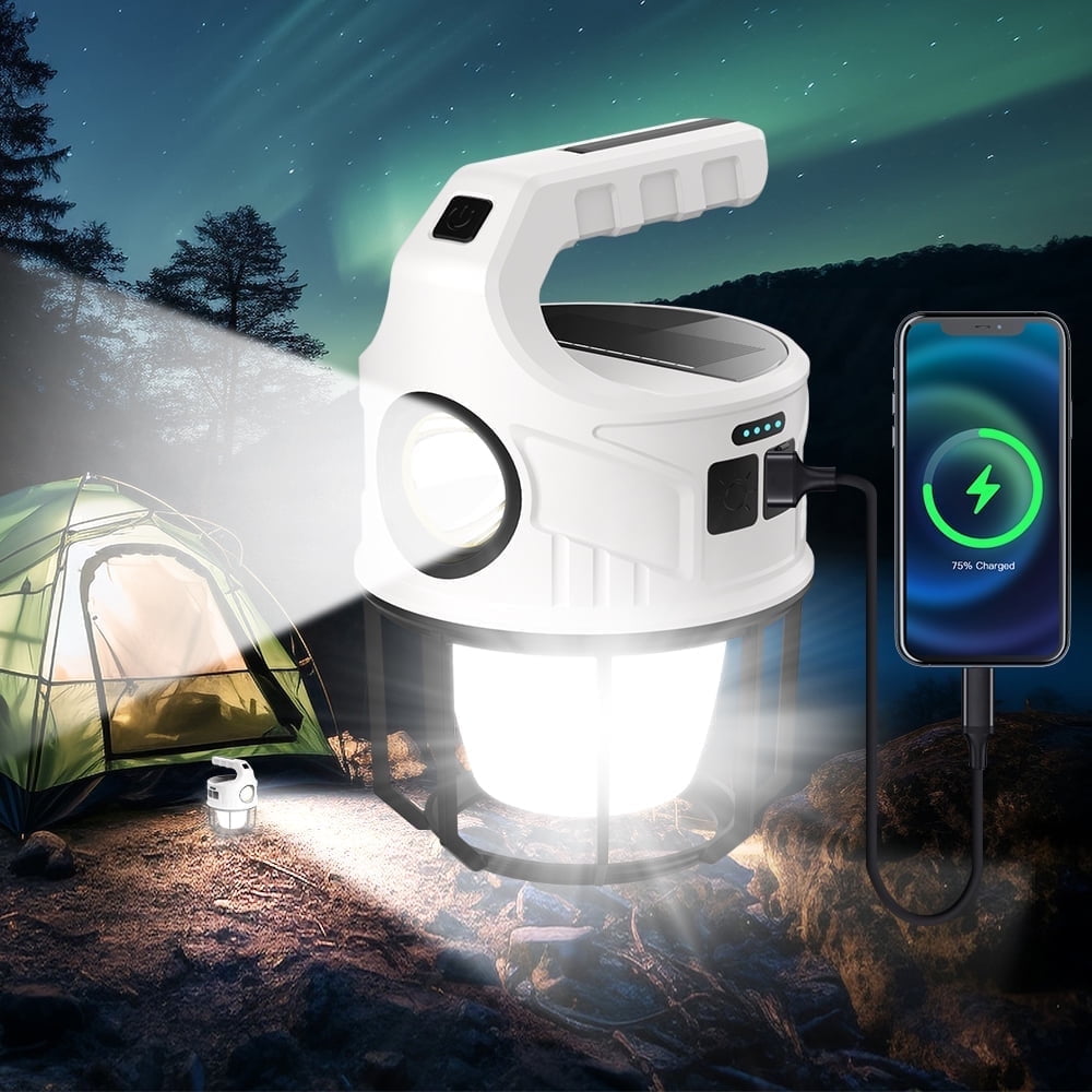 Kepagard Solar Camping Lantern Lamp Rechargeable Flashlight Emergency Light